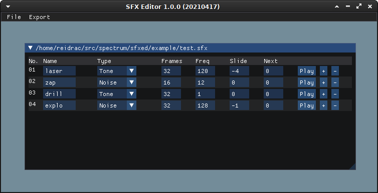 SFXED 1.0.0